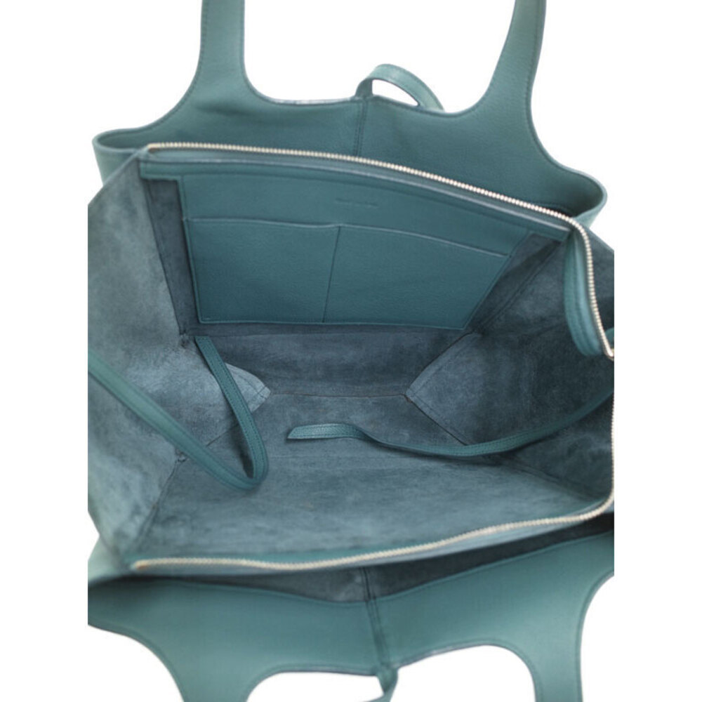 Celine Trifold Bag Leather Tote Grained Shoulder - Picture 3 of 9